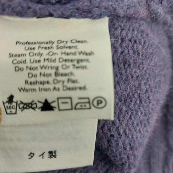 Eddie Bauer Purple Sweater Cotton Angora Nylon M - Picture 5 of 13